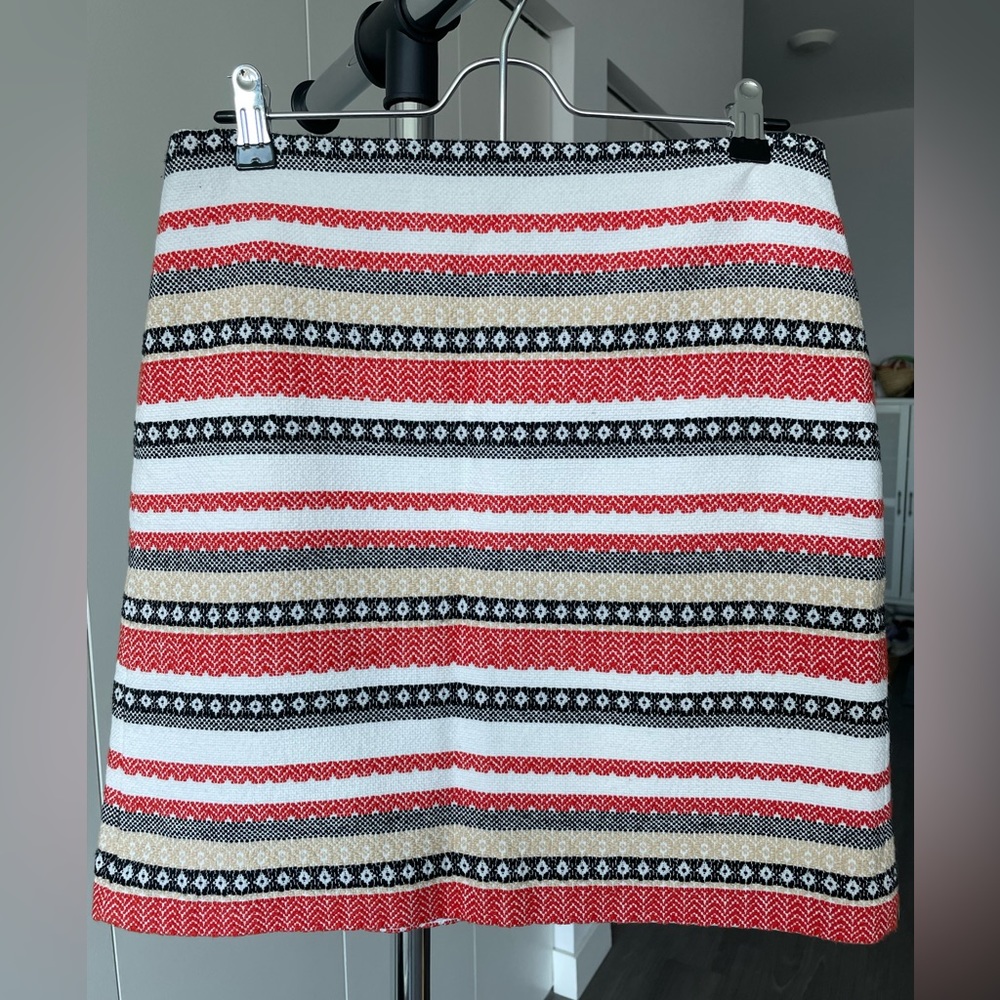 Loft, Petite Work Skirt, Black/Gold/Pink/White pattern